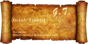 Guist Tibold névjegykártya